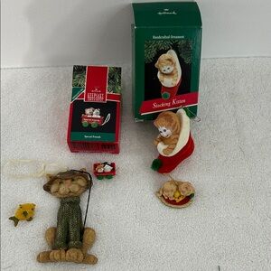 Lot of 4 Vintage Cat Ornaments – Mixed Styles, Adorable & Collectible